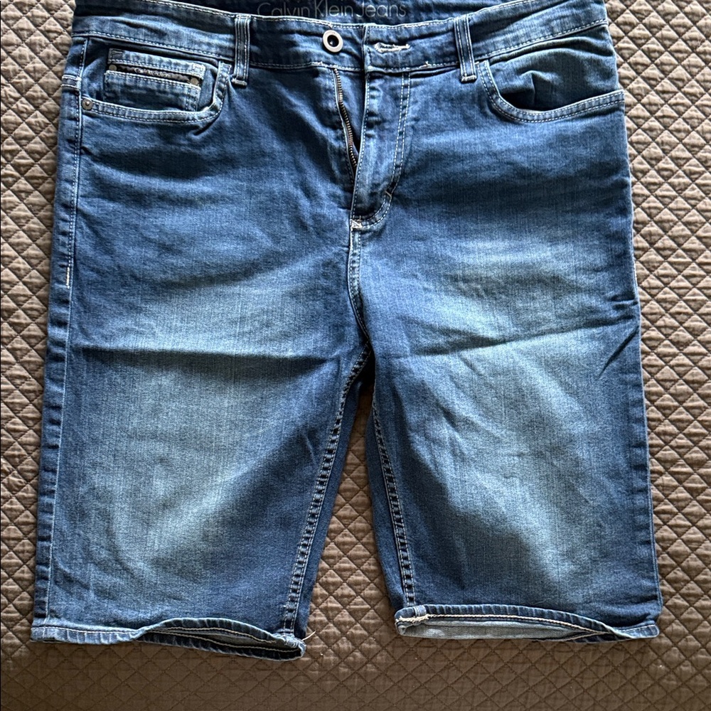 Calvin Klein Light Blue Jean Shorts for Men